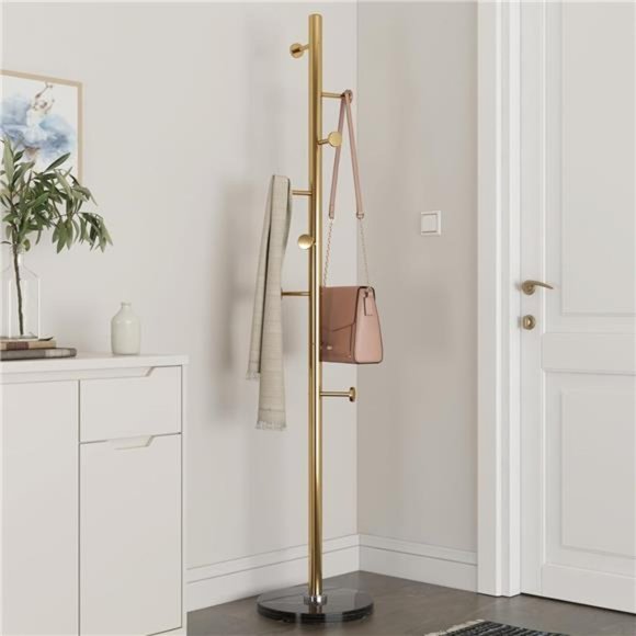 Metal Coat Rack Stand, Free Standing Coat Tree, Stainless Steel